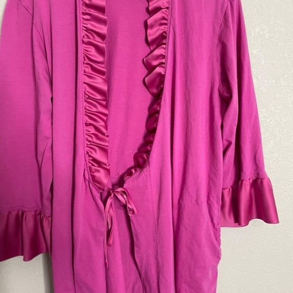 NATORI Pink Ruffle Satin Robe Small - Picture 8 of 8
